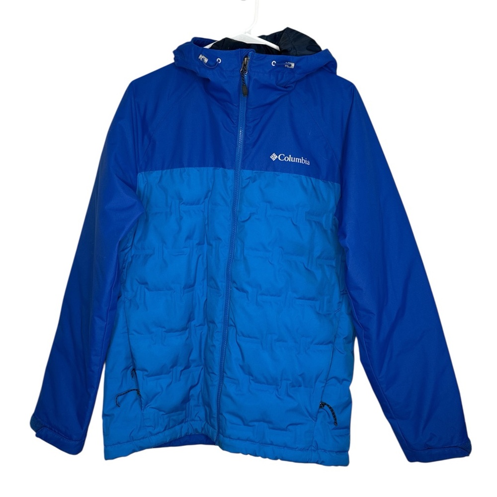 Columbia Men's Grand Trek Down Hooded Jacket Blue Size Small